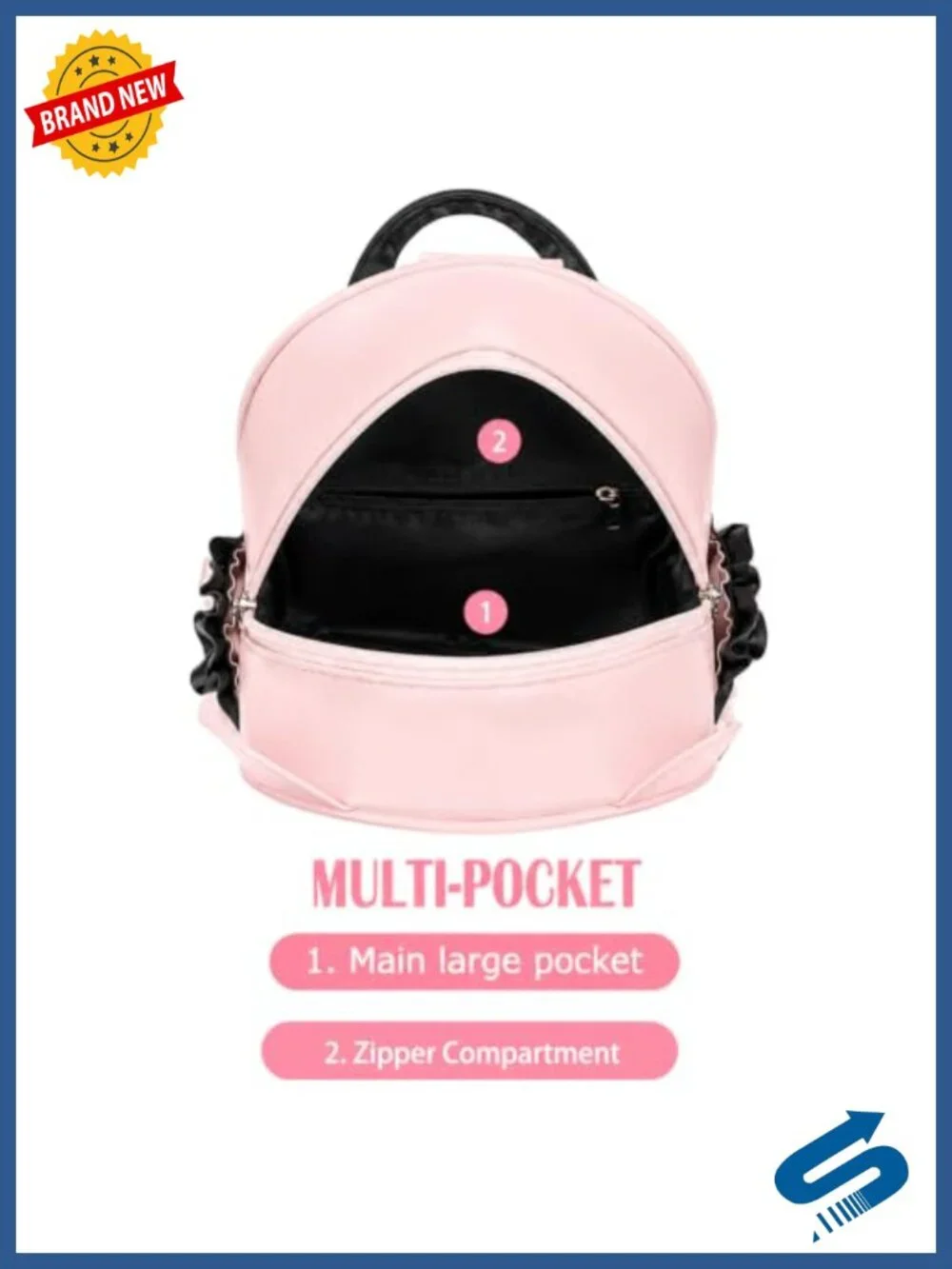 Kawaii Gothic Lolita Jirai Kei Mini Backpack PU Leather Cat Ears Bows